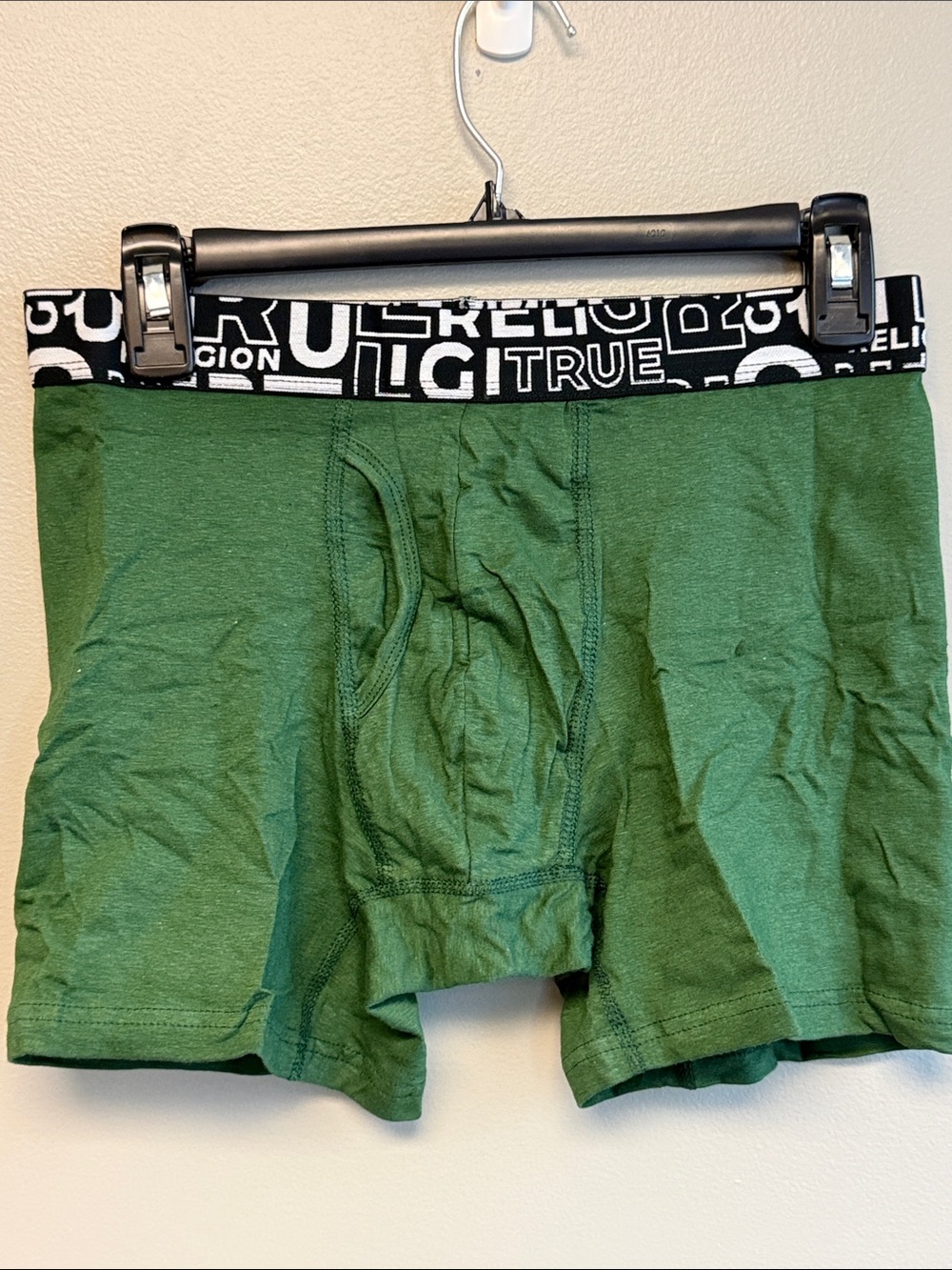 True Religion Men’s Green Boxer Briefs Logo Waistband Size Medium 32–34 NWOT